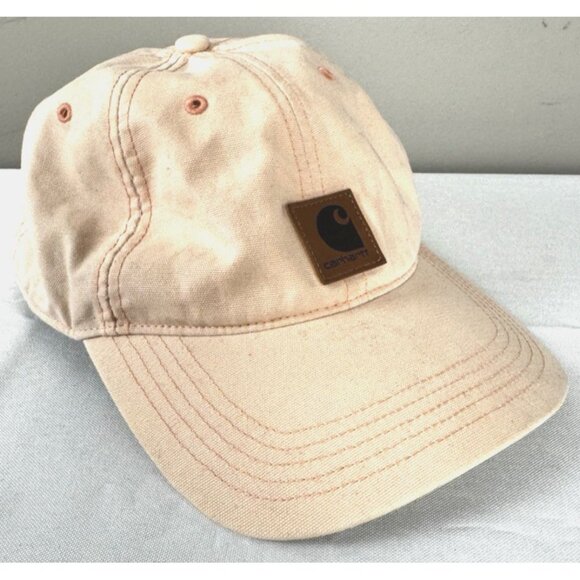 Carhartt Pink Peach Canvas Baseball Cap Adjustable Strap Y2K Tomboy Beach Sporty - Picture 1 of 14